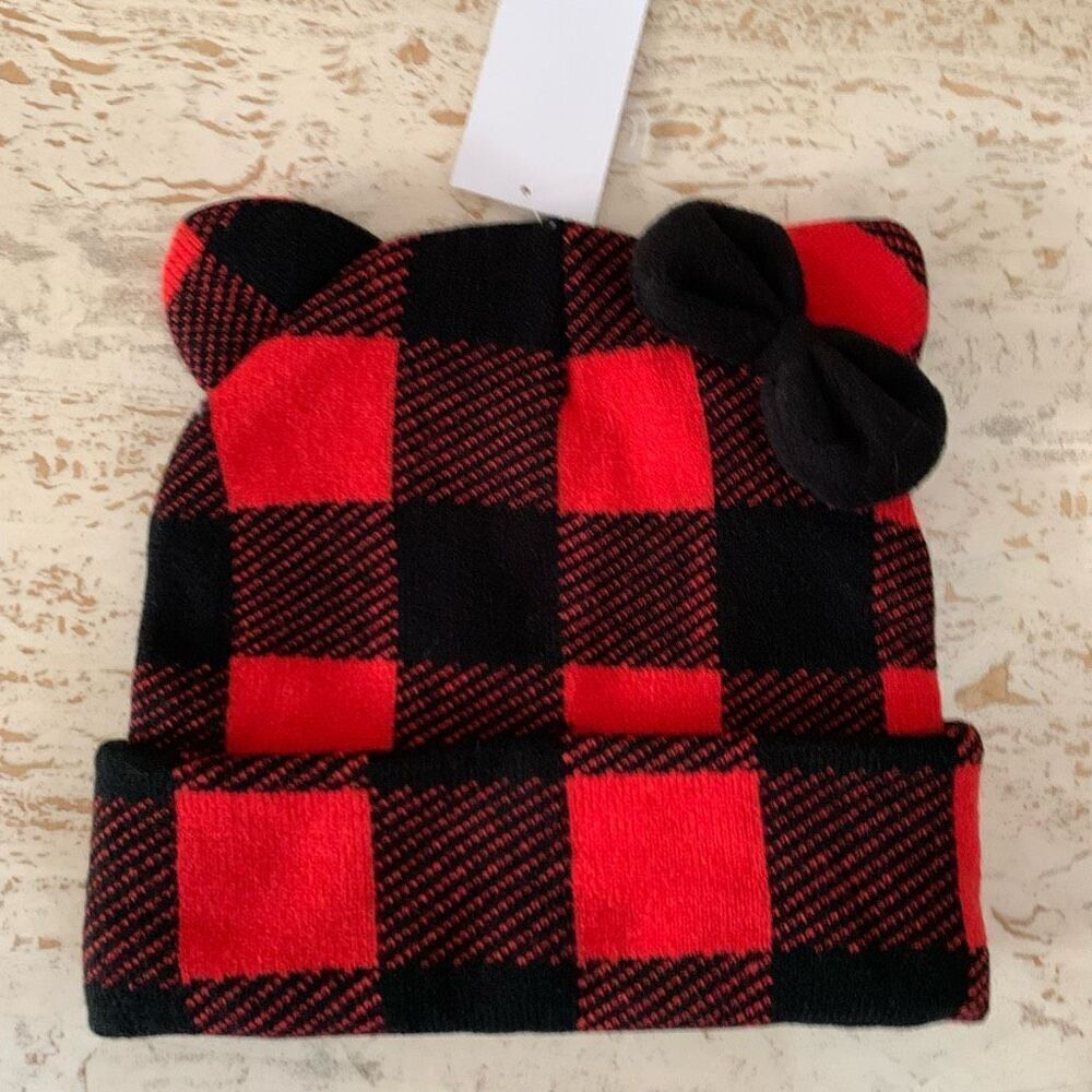 NWT Hello Kitty knit buffalo plaid beanie